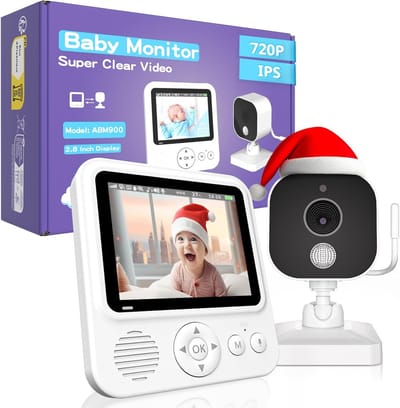 Babyfoon met Camera - Baby Monitor - Baby Bewaken - 2.4GHz Beveiligd - 2.8 Inch Scherm - Wit