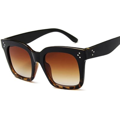 Lunettes de Soleil à Monture Large Femme Style Classique Monture Large Plastique Lunettes de Soleil Femme Élégant Designer Carré Classique Classique Gafas De Sol black