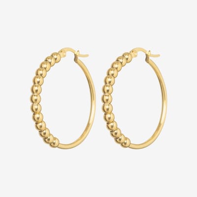Essenza Large Balls Hoop Earrings Gold