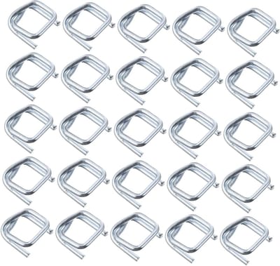 Verpakkingsgesp Polyester - Koordgesp Riem - Touw Bevestigen - Verzinkt Metaal - 100 Stuks - Zilver
