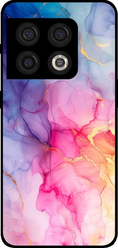 Smartphonica Telefoonhoesje Geschikt voor OnePlus 10 Pro met marmer opdruk - TPU backcover case marble design - Regenboog geschikt voor OnePlus 10 Pro