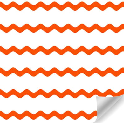 Papierrol Cadeaupapier – Oranje Zigzag Print – 50 cm x 100 m – Wit Cadeaupapier met Golvend Patroon – Duurzaam & Recyclebaar Inpakpapier – Voor Cadeaus, Winkels & Feestdagen