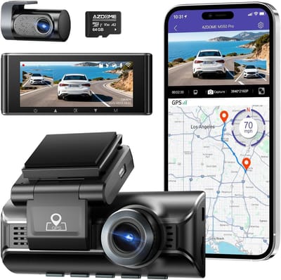 Auto Camera - Rijrecorder - Veilig Rijden - 4K Voor Achter - 319 Inch Scherm - Zwart
