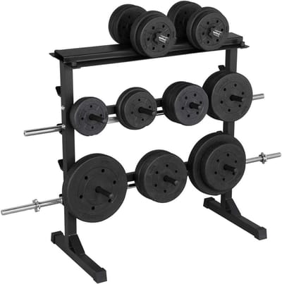 Halterstandaard voor lange halters en gewichtsschijven - Max. belastbaarheid 300 kg, antislip