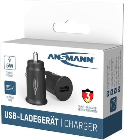 Ansmann InCar Charger CC105 USB-oplader 5 W 1x USB-A Zwart Auto, Vrachtwagen