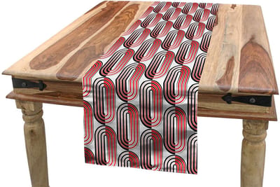 ABAKUHAUS tafelloper – 40x180 cm – rood/wit – 100% polyester, wasbaar
