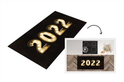 Keukenloper - Loper keuken - Nieuwjaar - Oudejaarsavond - 2022 - 120x60 cm - Keukenloper vinyl
