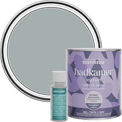 Rust-Oleum Grijs Badkamer Tegelverf Hoogglans - Mineraalgrijs 750ml