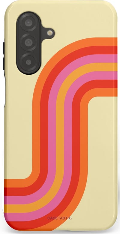 Casetastic hoesje geschikt voor Samsung Galaxy A26 - Dubbellaagse bescherming - Retro bocht - Fashion Case - Zand Rood Oranje Roze