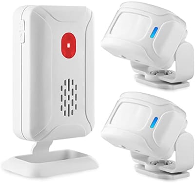 Deurbel, winkel, bewegingssensor, draadloze deurbel, kit met 2 sensoren en 1 ontvanger, elektronisch welkomstsensorapparaat voor kantoor