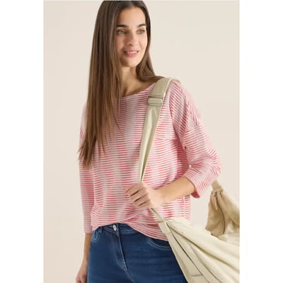 Gestreept shirt met structuur