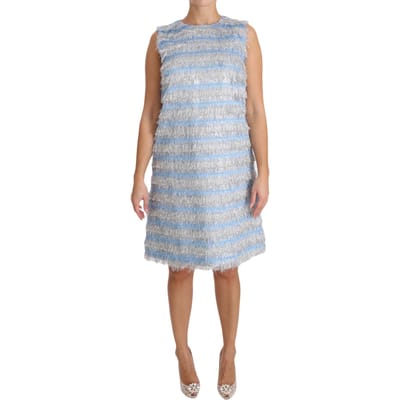 Dolce & Gabbana Vrouwen Lichtblauw Zilver Shift Jurk