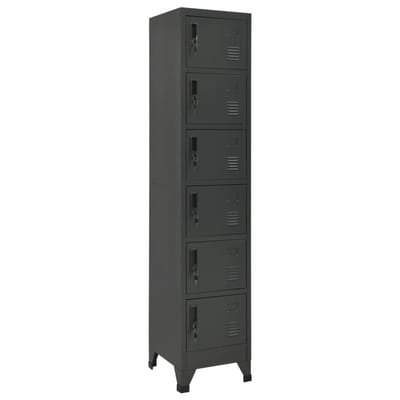 vidaXL - Lockerkast - 38x40x180 - cm - staal - antracietkleurig