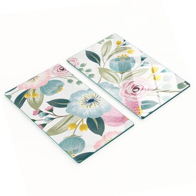 Keukenplanken van gehard glas met afbeeldingen van lentebloemen, 2x30x52 cm