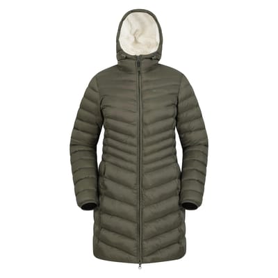 Mountain Warehouse Dames/Dames Florence gewatteerde jas met imitatiebontvoering (Kaki Groen)