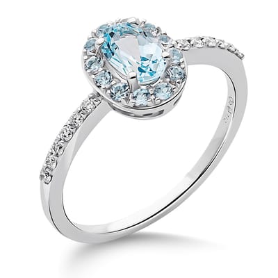 Orphelia RD-3922/58 - Ring - Goud 18 kt - Diamant 0.09 ct / Topaas 0.79 ct - 18.50 mm / maat 58