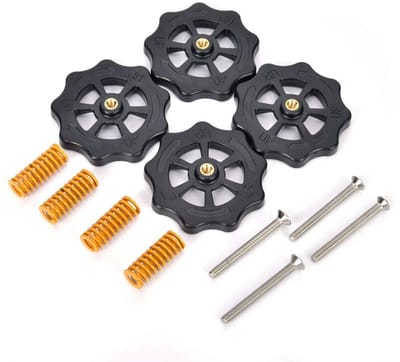 Dailygoods- Stelmoer Set 4 Stuks - Draaiende Stelmoer 52mm - Schroeven - Verwarmd Bed - Veercompressie - Compatibel met Printers - Moer