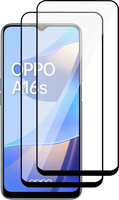 Screenprotector geschikt voor Oppo A16 / A16s - Glas Full Screen Protector - 2 Stuks