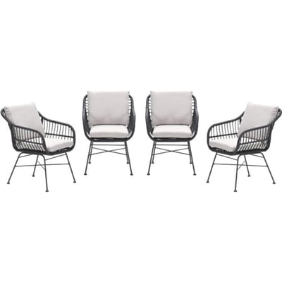 Garden Impressions Margriet tuinstoelen set van 4 zwart