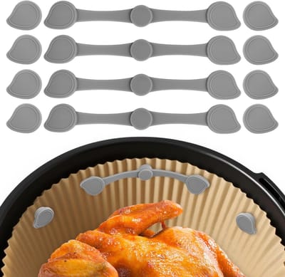 Set van 4 Magneten voor Bakpapier, Siliconen Sluiting, 11 cm Magneten, Hittebestendig, Ideaal voor Airfryer en Bakaccessoires