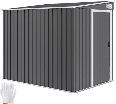 Outsunny Tuinopbergschuur Verzinkt staal 206,5L x 154B x 181H cm Donkergrijs