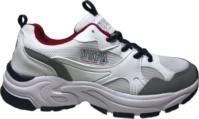 U.S. Polo Assn. - Fox - Mt 36 - Sportieve veter sneakers - wit grijs
