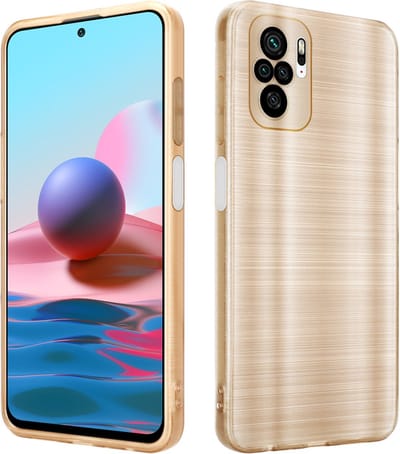 Cadorabo Hoesje geschikt voor Xiaomi RedMi NOTE 10 4G / RedMi NOTE 10S in Brushed Goud - Beschermhoes Case Cover van flexibel TPU silicone in Brushed design