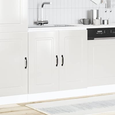 vidaXL - Spoelbakonderkast - Kalmar - 80x46x81,5cm - bewerkt - hout - hoogglanswit