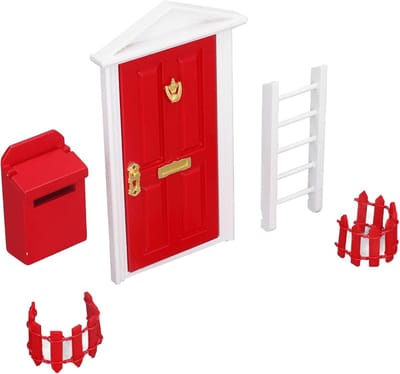 Miniatuur Houten Deur - Poppenhuis Accessoire - Poppenhuis Decoratie - Compleet Met Hekjes - 20 x 13 x 6 cm