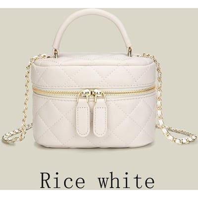 Nieuwe Mini Gewatteerde Ketting Diamant Ruitjes Dames Crossbody Tas Mode Mini Designer Handtas Hoge Kwaliteit PU Dames Kleine Tas white