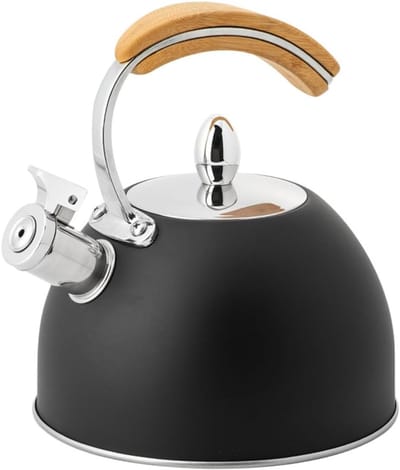 Waterkoker met Fluit - Theeketel RVS - Water Koken - Hoorbaar Kooksignaal - 3 Liter - Zwart