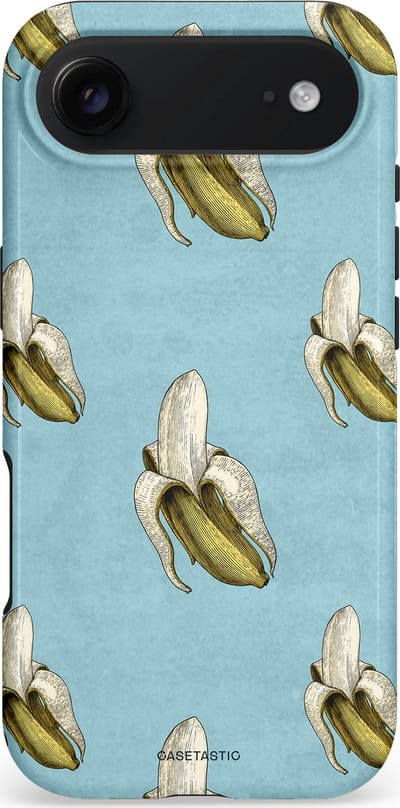 Casetastic hoesje geschikt voor Apple iPhone Air - MagSafe - Dubbellaagse bescherming - Vintage Fruit Design - Fashion Case - Lichtblauw Zand Saliegroen