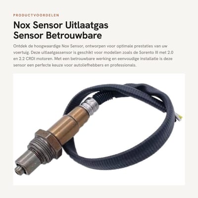Dailygoods- Nox Sensor - Compatibel met Sorento 2.0/2.2 CRDI - Voor Highlander 2.4L/3.3L - Voor RAV4 2.0/2.4L - Voor Prius 1.5L - Schokbestendig ontwerp - Uitlaatgas Sensor