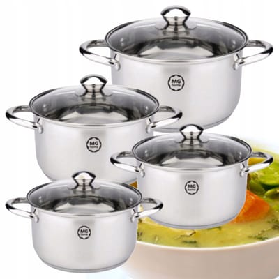 MG HOME Lauro Pannenset RVS 8 Delen - Inductie Geschikt