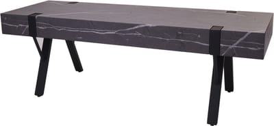 TV rek MCW-L54, TV tafel lowboard TV tafel, metaal 42x120x40cm ~ marmer look grijs