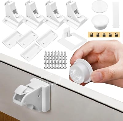 Veilige Magneetdeursloten voor Kasten en Laden - Kindbeveiliging met 8 Sloten en 2 Sleutels