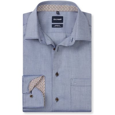 OLYMP Luxor Overhemd, Modern Fit, New Kent, Marineblauw