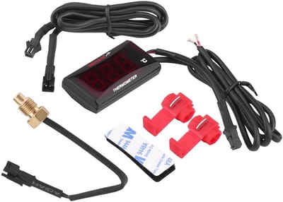 Motorfiets Thermometer - Watertemperatuur Meter - Motor Temperatuur - Waterdicht Zonlichtbestendig - M10 Schroefdraad - Zwart