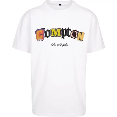 Mister Tee - Compton L.A. Oversize Heren T-shirt - XS - Wit