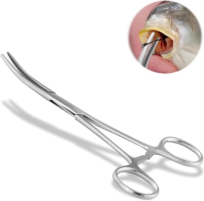 Thijox - Vishaken-verwijdertang 18 cm, Roestvrij Staal, Haakverwijderaar voor Vissen, Pincet met Gebogen Mond, Perfect voor Baars en andere Vissen