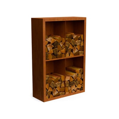 Egura cortenstaal Houtopslag 4 vakken met achterwand L100 x B38,5 x...