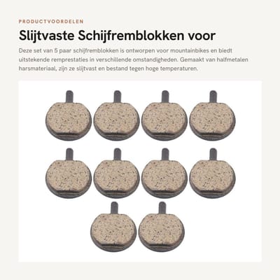 Dailygoods- Schijfremblokken Slijtvaste Halfmetalen - Remblokken Fiets - Remblokken Mountainbike - Hoge Remkracht - 3 Stuks - Eenvoudige Installatie