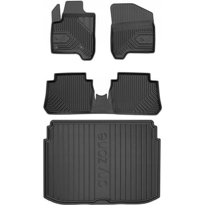 FROGUM 77 Set Automatten en Kofferbakmat - Geschikt voor CITROEN C3 PICASSO (2009-2017) - Lage laadvloer - TPE Rubber - Zwart