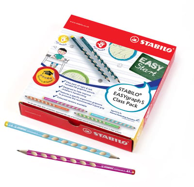 STABILO EASYgraph S - Ergonomische Grafietpotlood - Hardheid HB - Schoolverpakking 40 x Rechtshandig & 8 x Linkshandig
