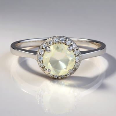 Cavill - Zilveren Ring 925 Sterling - 0,73 ct Orthoklaas Madagaskar en 0,095 ct Witte Topazen Pavé - Elegante Damesring Maat 17