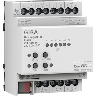 Gira One 6-Kanaals Verwarmingsactuator Met Controller - 213900