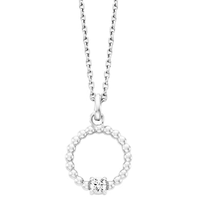Julie Julsen Anhänger mit Kette 925 Silber rhodiniert Zirkonia weiß