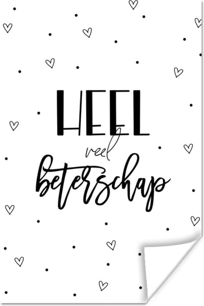 Poster Beterschap - Quote - Stippen - Hartjes - 120x180 cm XXL