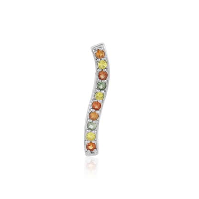 Cavill - Zilveren Hanger met 10 Madagaskar Saffieren 0,727 ct - 925 Sterling Zilver Geplatineerd - Rondgeslepen Saffier 2,5 mm - Organische Elegantie