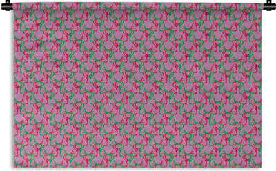 Wandkleed - Wanddoek - Hert - Patroon - Paars - 180x120 cm - Wandtapijt